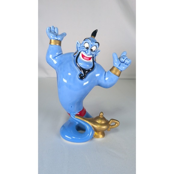 Disney Other - Vintage 7" DISNEY Genie Lamp Statue Porcelain Ceramic Figurine Aladdin Japan
